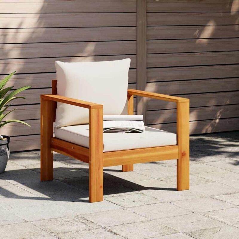 foto del prodotto vidaxl sedia da giardino con cuscini in legno massello di acacia