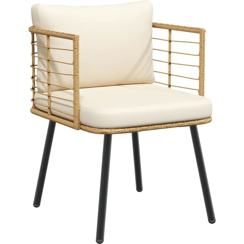 foto del prodotto vidaxl sedia da giardino con cuscini naturale in polyrattan