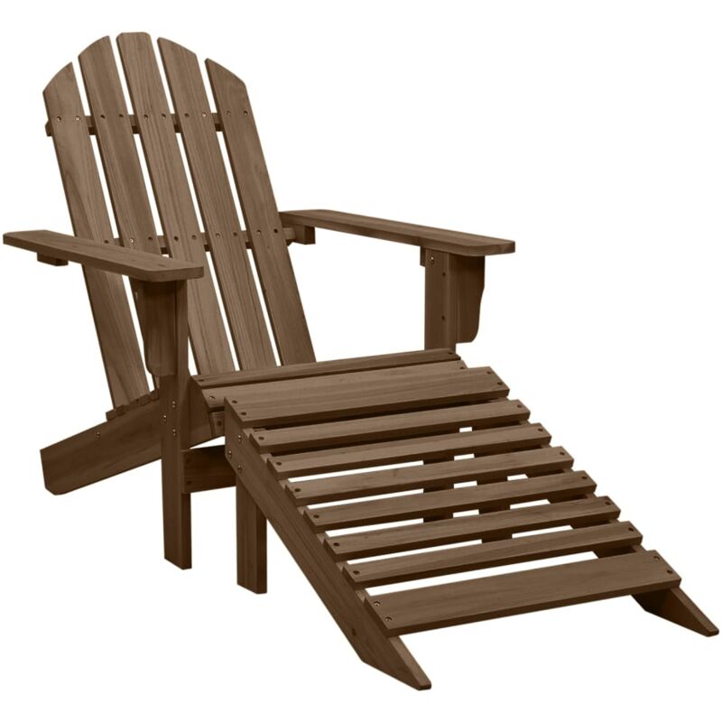foto del prodotto vidaxl sedia da giardino con poggiapiedi in legno marrone