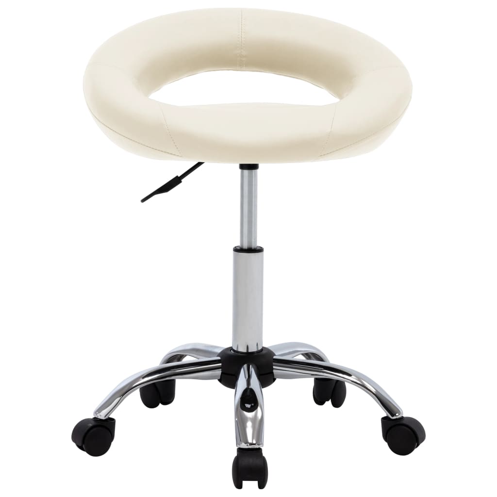 foto del prodotto vidaxl sedia da lavoro con ruote crema in similpelle