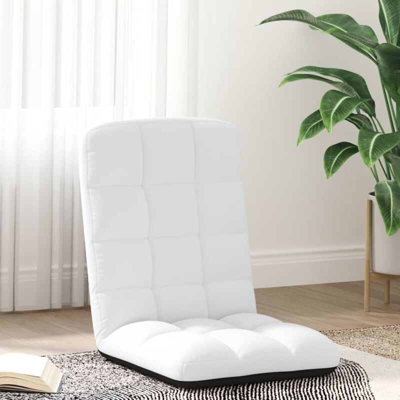 foto del prodotto vidaxl sedia da terra pieghevole bianco 71x51x62 cm in tessuto