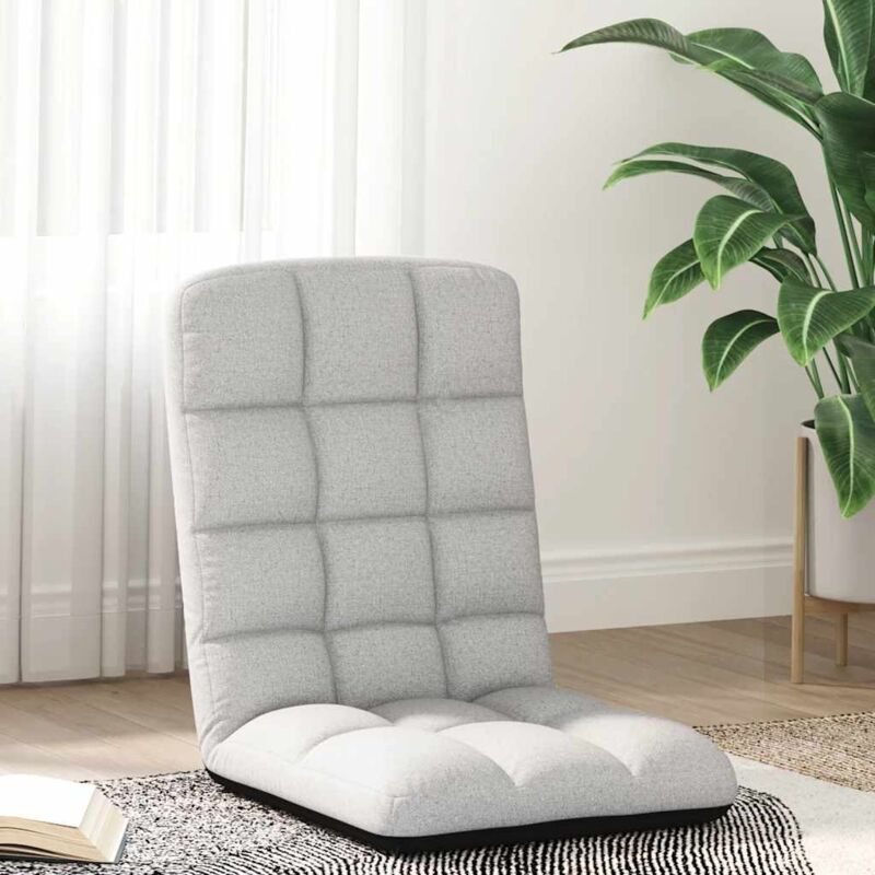 foto del prodotto vidaxl sedia da terra pieghevole grigio nuvola 71x51x62 cm in tessuto