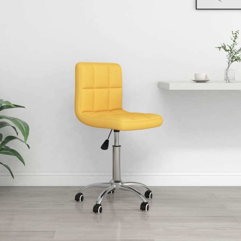 foto del prodotto vidaxl sedia da ufficio girevole giallo senape in tessuto
