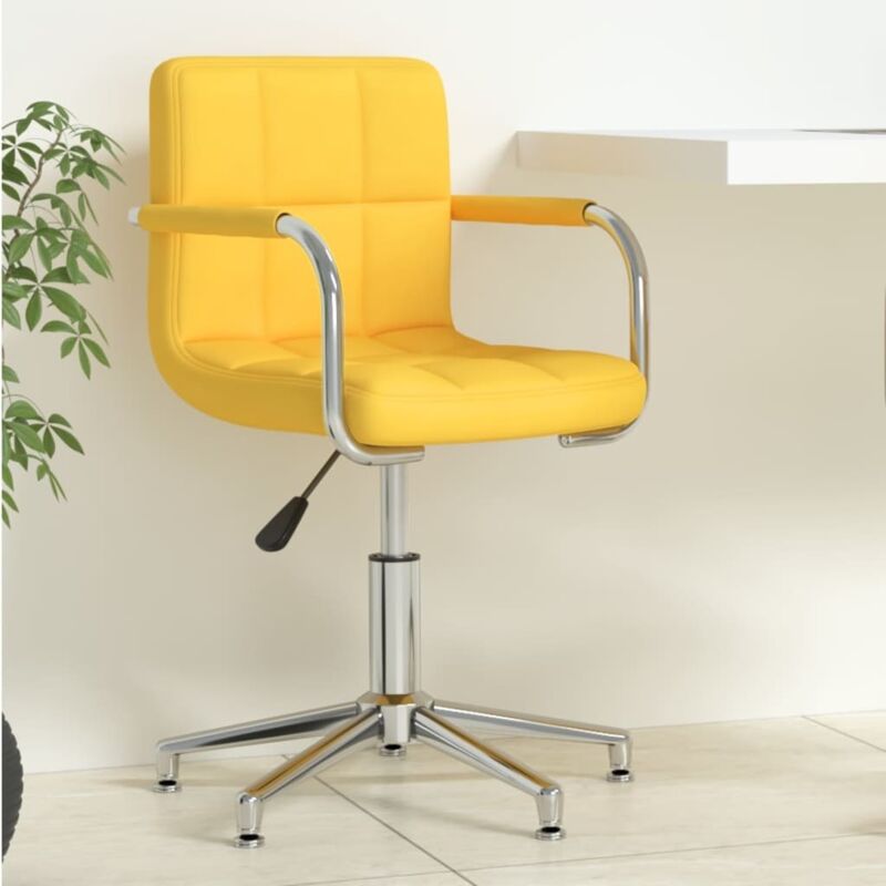 foto del prodotto vidaxl sedia da ufficio girevole giallo senape in tessuto