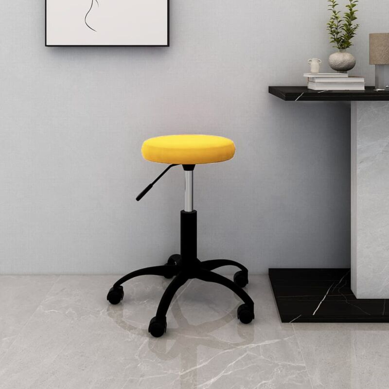 foto del prodotto vidaxl sedia da ufficio girevole giallo senape in velluto