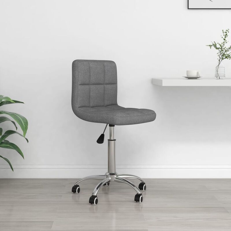 foto del prodotto vidaxl sedia da ufficio girevole grigio chiaro in tessuto