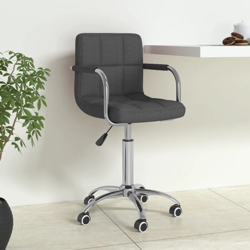 foto del prodotto vidaxl sedia da ufficio girevole grigio scuro in tessuto