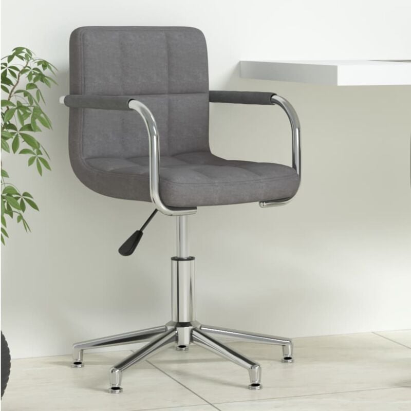 foto del prodotto vidaxl sedia da ufficio girevole grigio scuro in tessuto