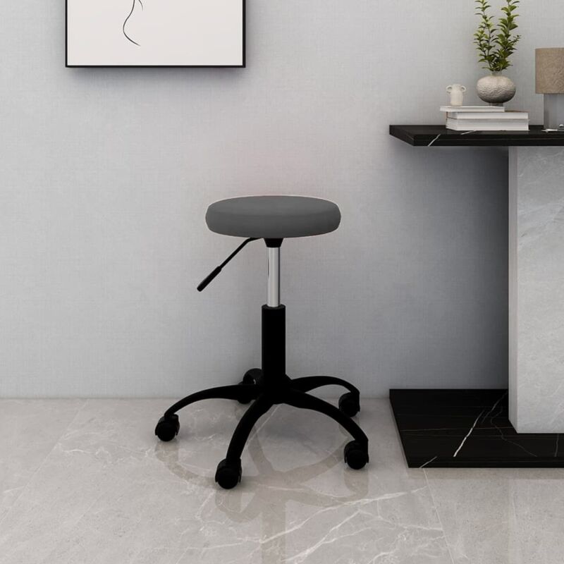 foto del prodotto vidaxl sedia da ufficio girevole grigio scuro in velluto