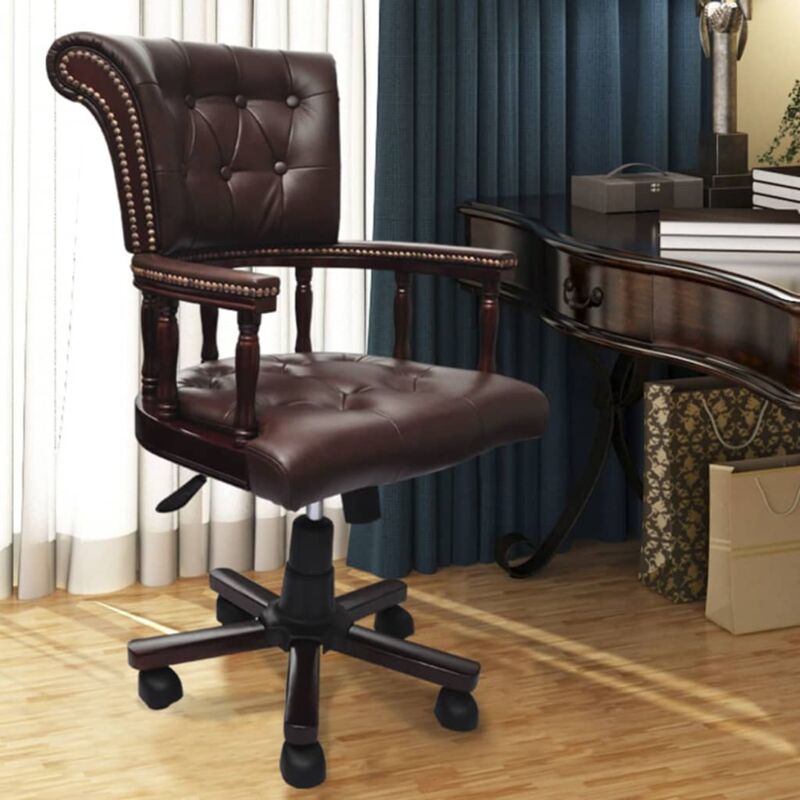 foto del prodotto vidaxl sedia da ufficio girevole marrone