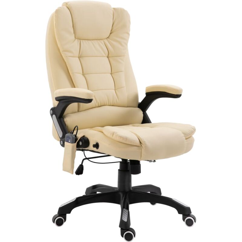 foto del prodotto vidaxl sedia da ufficio massaggiante crema in similpelle