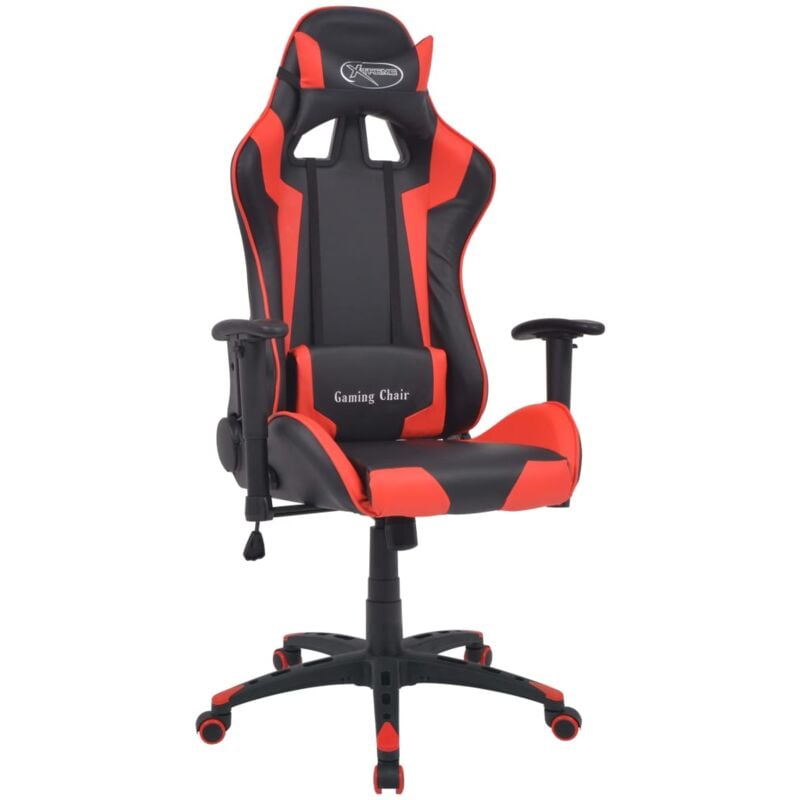 foto del prodotto vidaxl sedia da ufficio racing reclinabile in pelle sintetica rossa