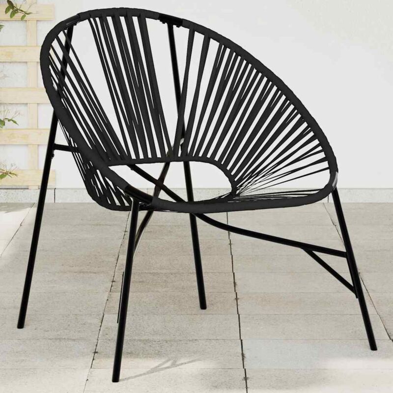foto del prodotto vidaxl sedia da uovo da giardino in polyrattan nero