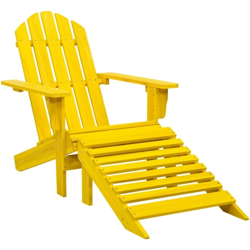 foto del prodotto vidaxl sedia giardino adirondack con ottomana massello di abete gialla