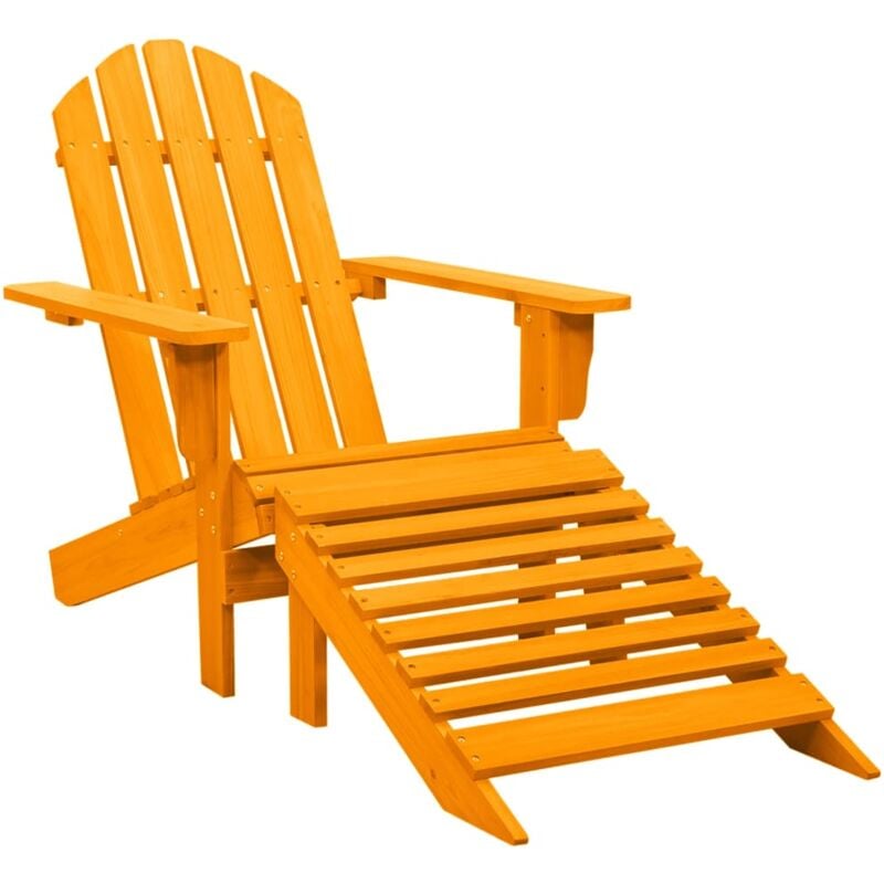 foto del prodotto vidaxl - sedia giardino adirondack con pouf massello di abete arancione