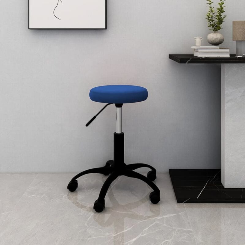 foto del prodotto vidaxl sedia girevole da ufficio blu in velluto