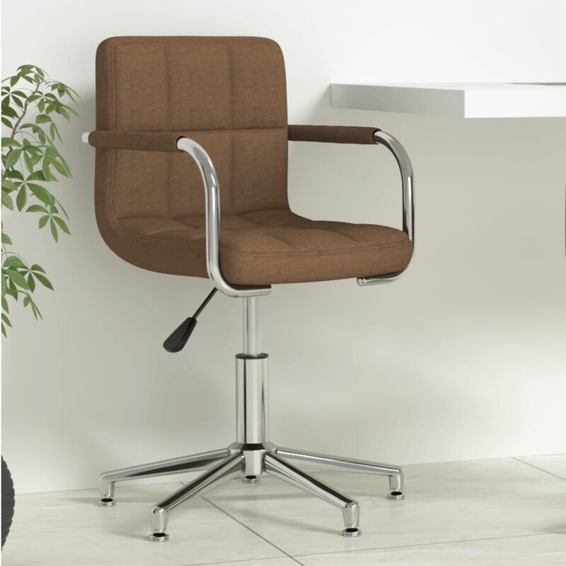 foto del prodotto vidaxl sedia girevole da ufficio marrone in tessuto 775329