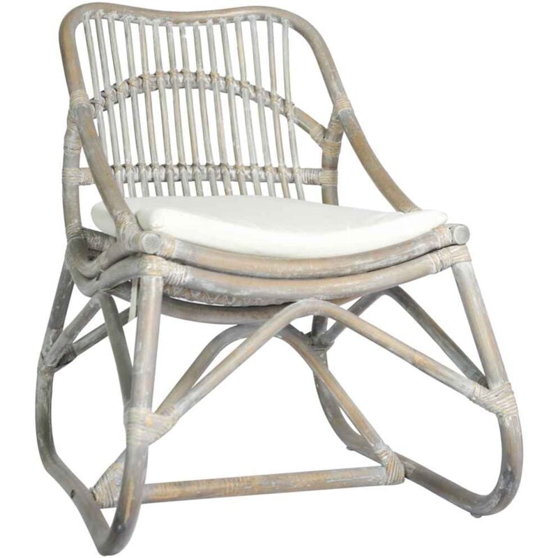 foto del prodotto vidaxl - sedia grigia in rattan e lino