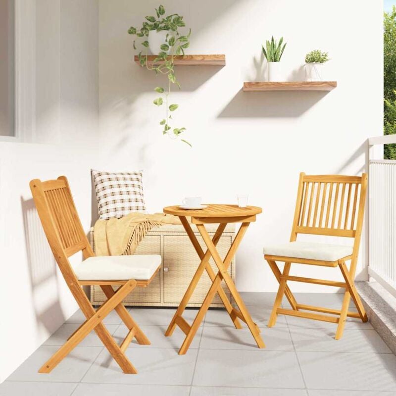 foto del prodotto vidaxl sedia pieghevole con cuscino 2 pcs bianco 49 x 57.5 x 92cm