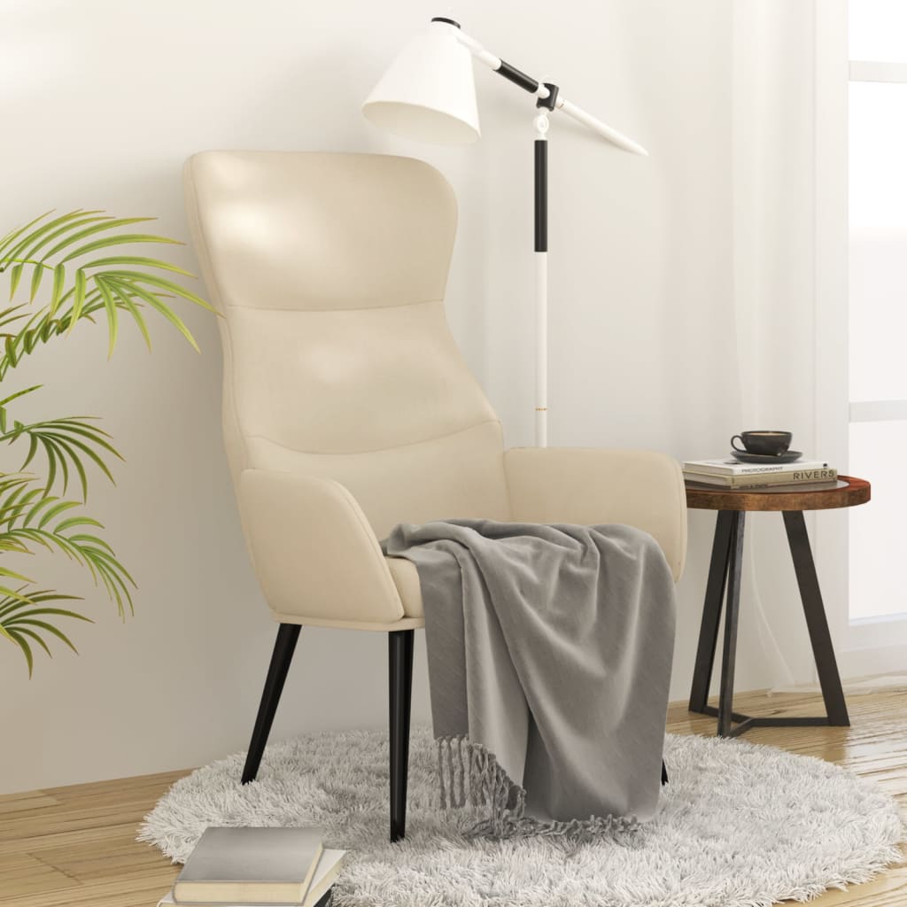 foto del prodotto vidaxl sedia relax crema in tessuto