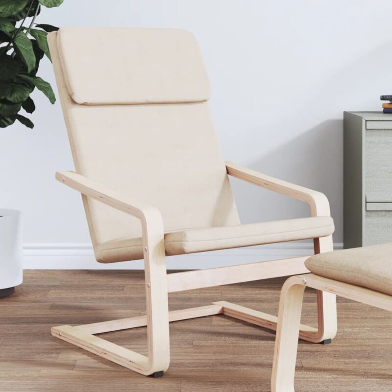 foto del prodotto vidaxl sedia relax crema in tessuto