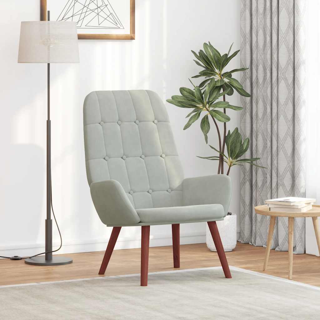 foto del prodotto vidaxl sedia relax grigio chiaro in velluto