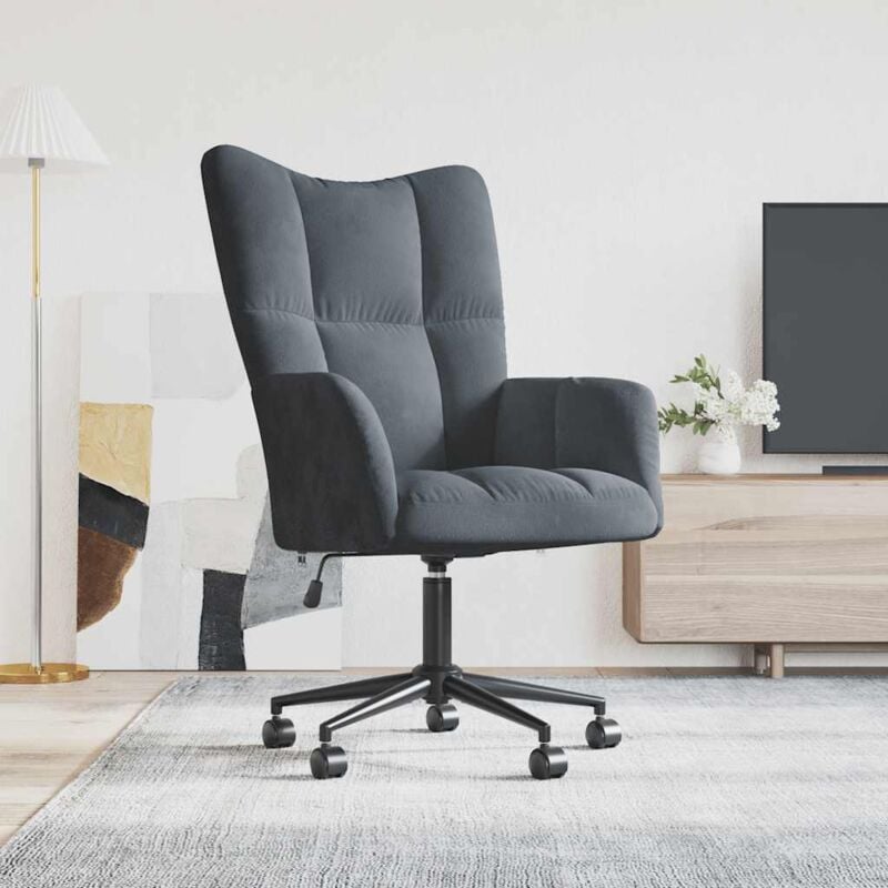 foto del prodotto vidaxl sedia relax grigio scuro in velluto