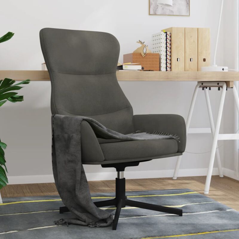 foto del prodotto vidaxl sedia relax grigio scuro in velluto