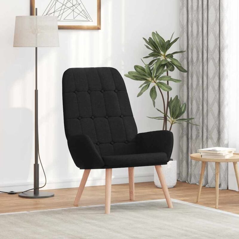 foto del prodotto vidaxl sedia relax nera in tessuto