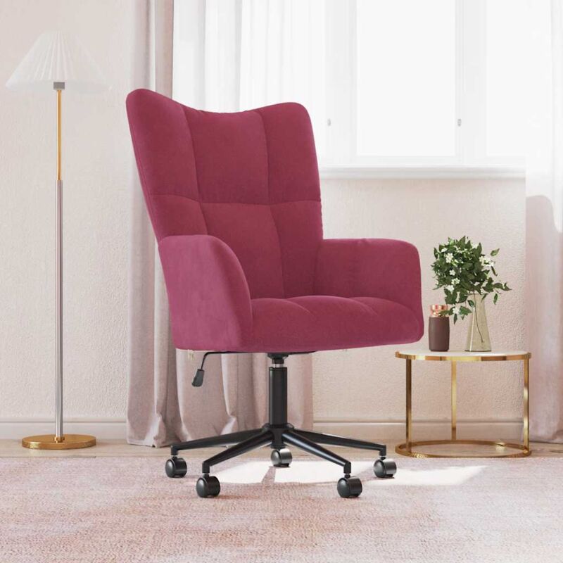 foto del prodotto vidaxl sedia relax rosso vino in velluto