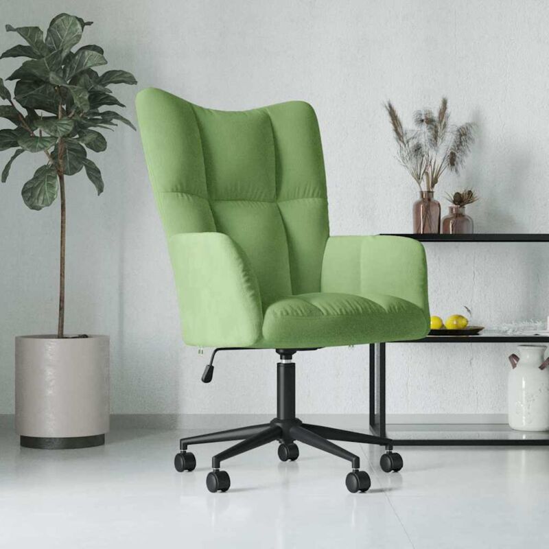 foto del prodotto vidaxl sedia relax verde chiaro in velluto