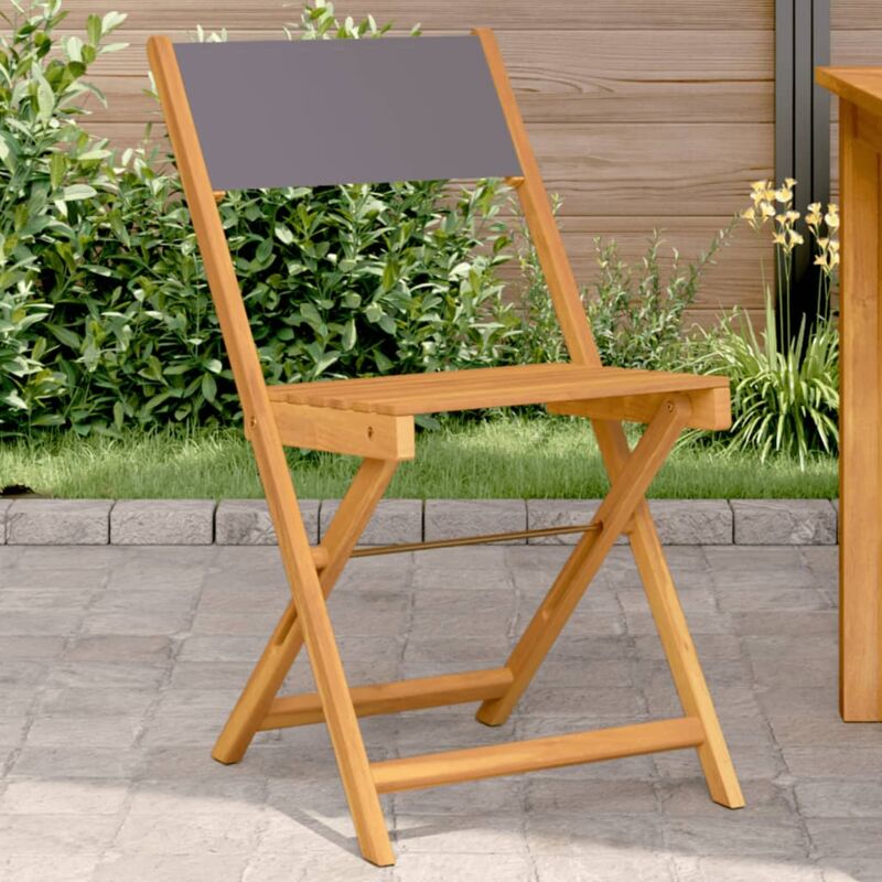 foto del prodotto vidaxl sedie da bistr 2pz antracite legno massello acacia e tessuto
