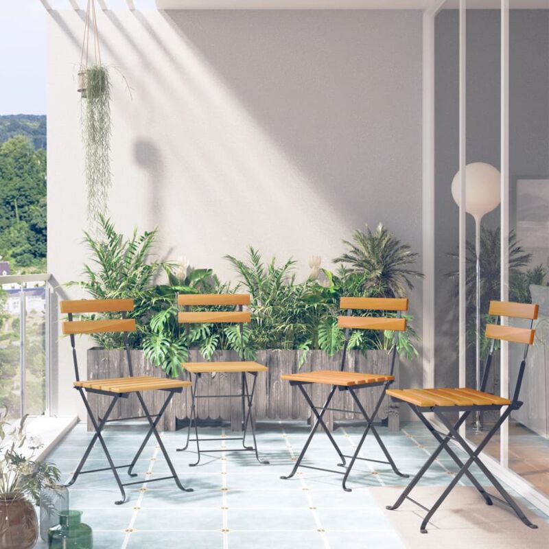 foto del prodotto vidaxl sedie da bistro pieghevoli 4 pz in legno massello d acacia