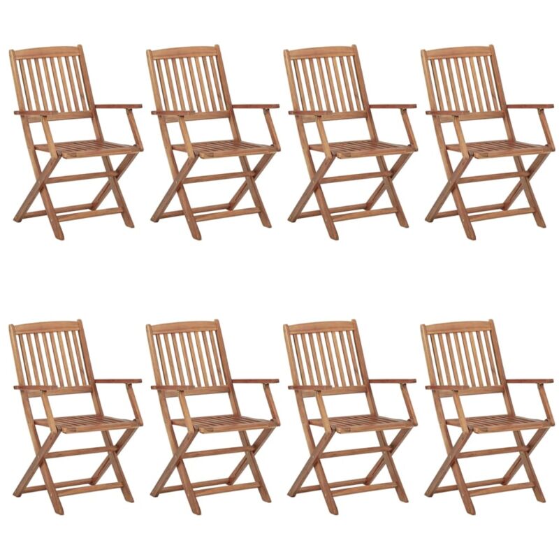 foto del prodotto vidaxl sedie da esterni pieghevoli 8 pz in legno massello acacia
