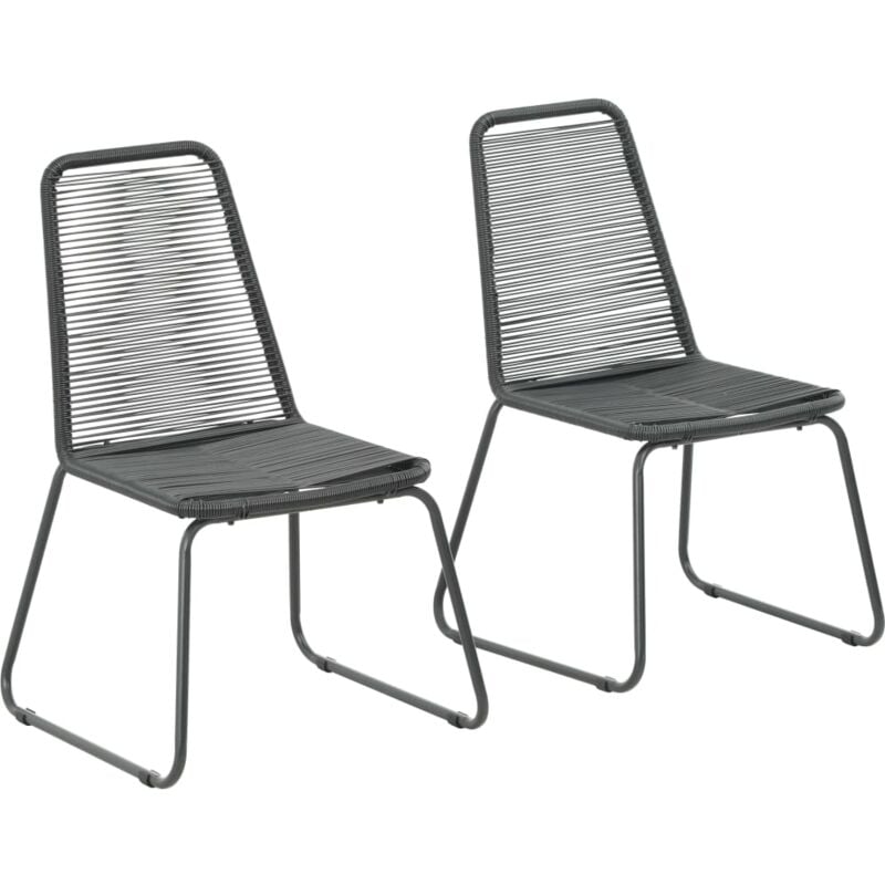 foto del prodotto vidaxl sedie da esterno 2 pz in polyrattan nere