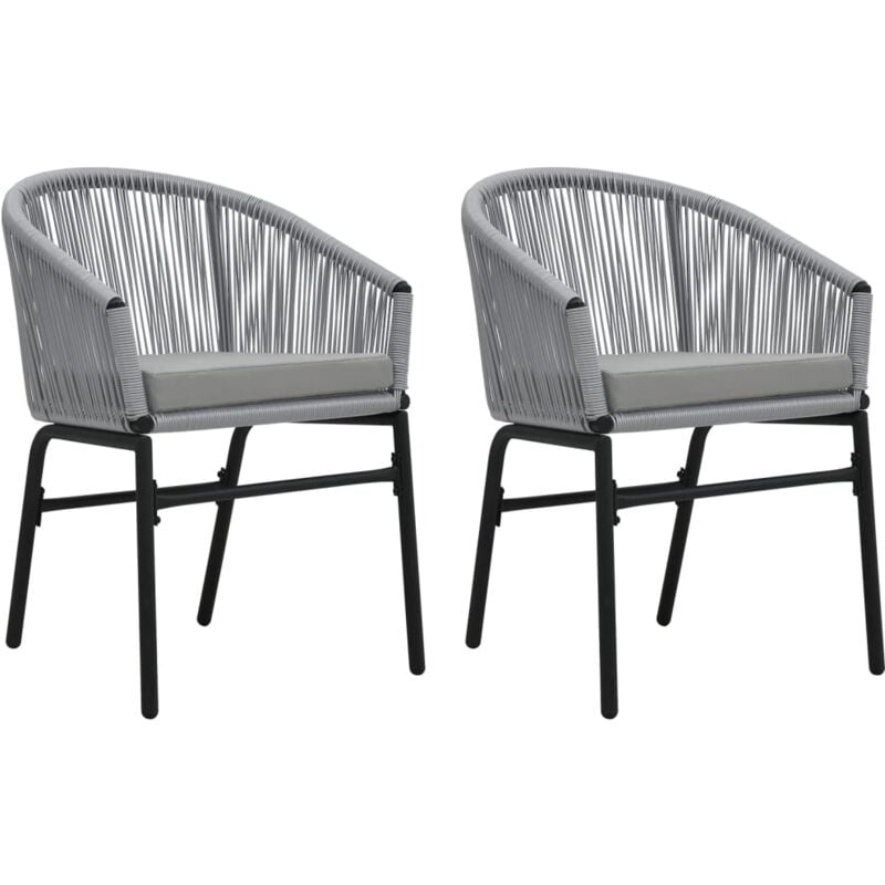 foto del prodotto vidaxl sedie da giardino 2 pz antracite in rattan pe
