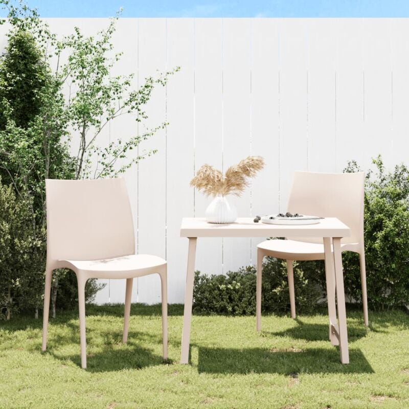 foto del prodotto vidaxl sedie da giardino 2 pz crema 50x46x80 cm in polipropilene