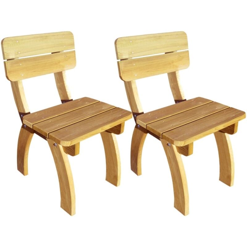 foto del prodotto vidaxl sedie da giardino 2 pz in legno di pino impregnato