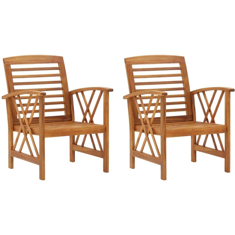 foto del prodotto vidaxl sedie da giardino 2 pz in legno massello d acacia