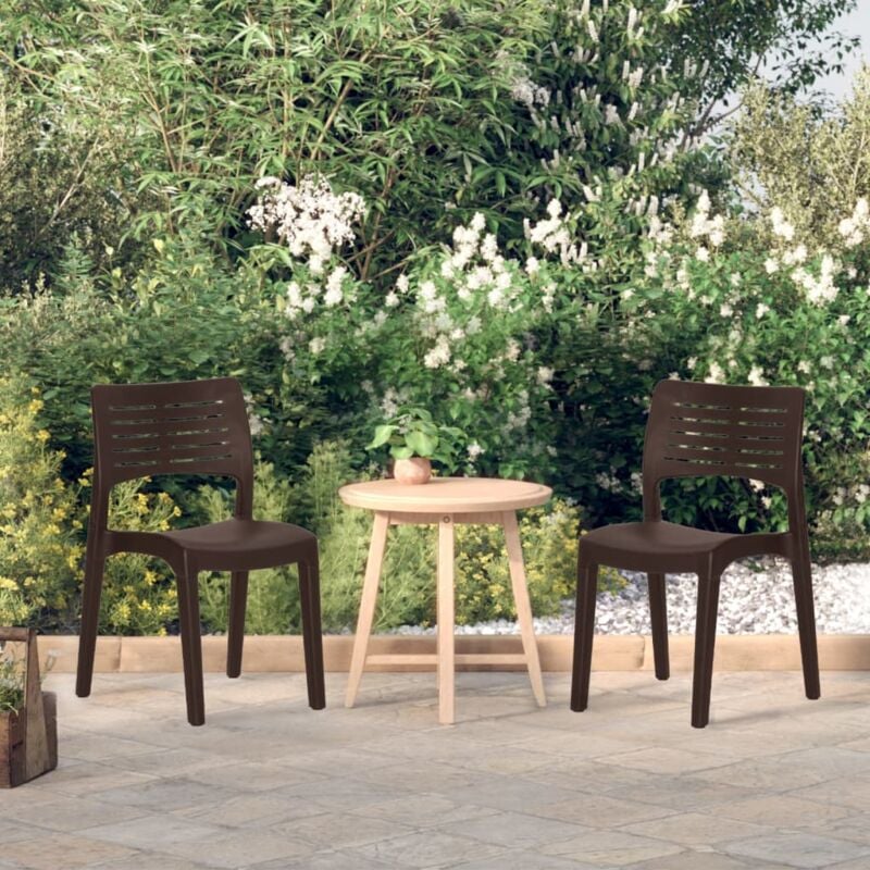 foto del prodotto vidaxl sedie da giardino 2 pz in polipropilene moka