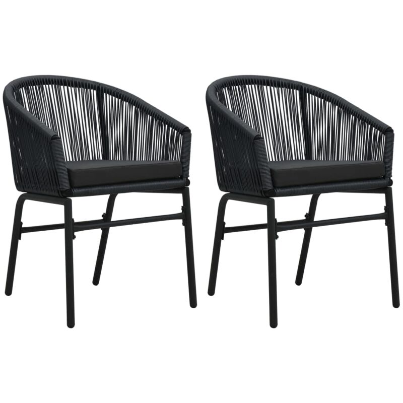 foto del prodotto vidaxl sedie da giardino 2 pz nere in rattan pe