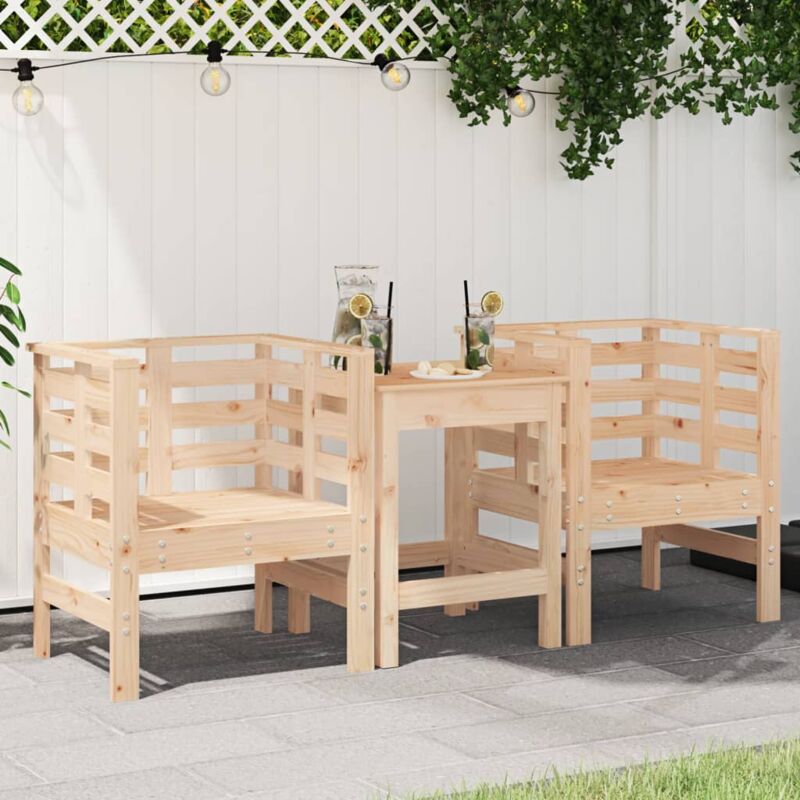 foto del prodotto vidaxl sedie da giardino 2pz 61,5x53x71 cm in legno massello di pino
