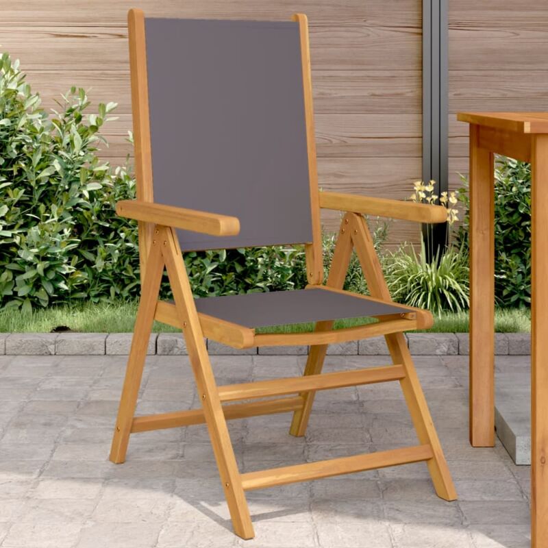 foto del prodotto vidaxl sedie da giardino 2pz antracite legno massello acacia e tessuto
