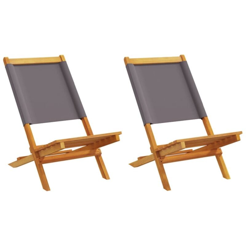 foto del prodotto vidaxl sedie da giardino 2pz antracite legno massello acacia e tessuto