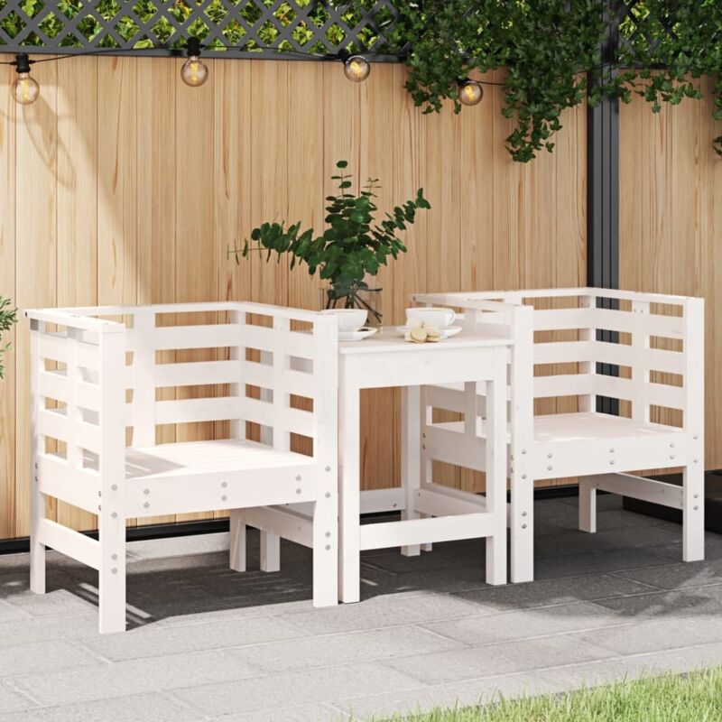 foto del prodotto vidaxl sedie da giardino 2pz bianche 61,5x53x71cm legno massello pino