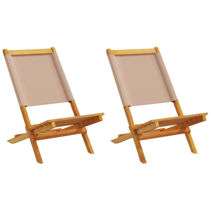 foto del prodotto vidaxl sedie da giardino 2pz tortora legno massello acacia e tessuto