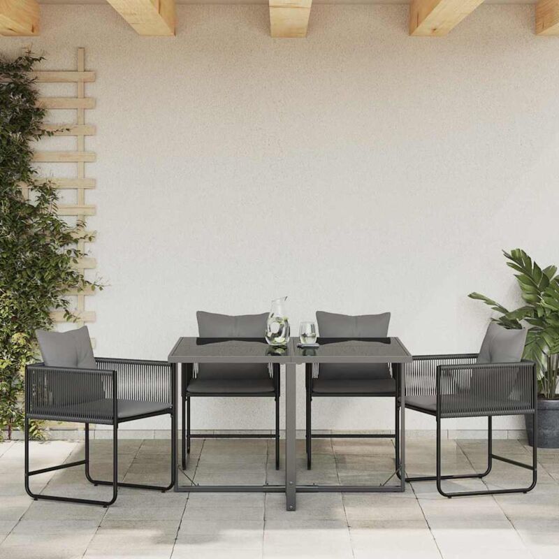 foto del prodotto vidaxl - sedie da giardino 4 pcs nero e antracite 50.5 x 53.5 x 63.5 cm