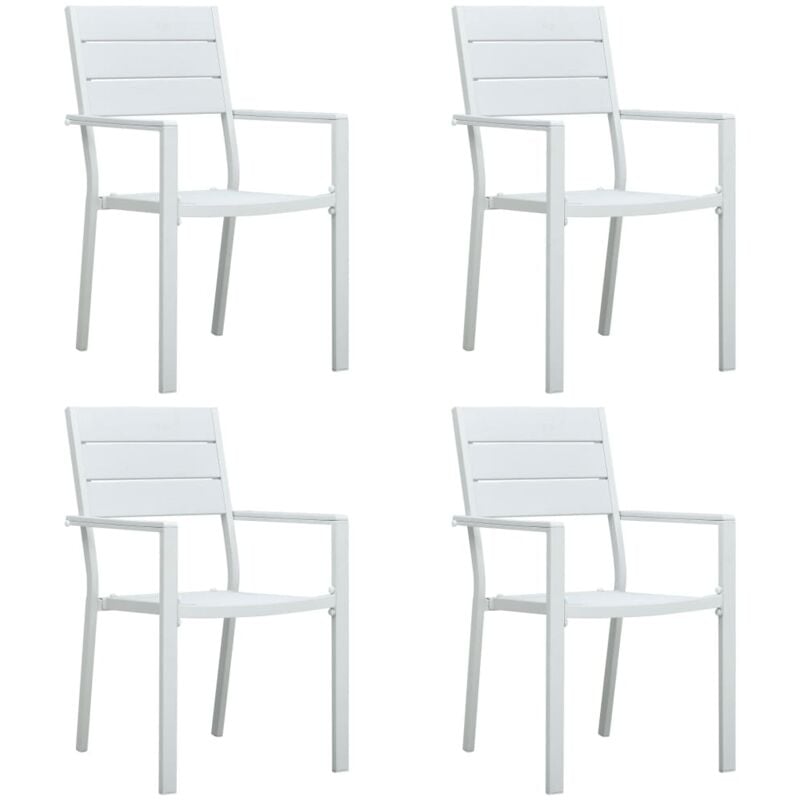 foto del prodotto vidaxl sedie da giardino 4 pz bianche in hdpe aspetto legno