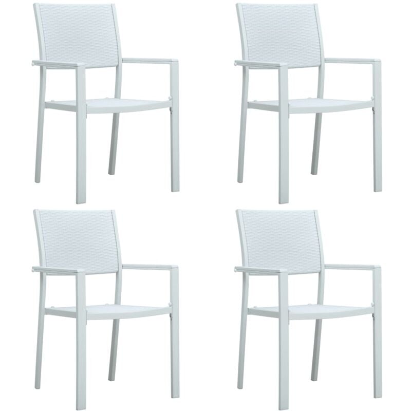 foto del prodotto vidaxl sedie da giardino 4 pz bianche in plastica stile rattan 534843