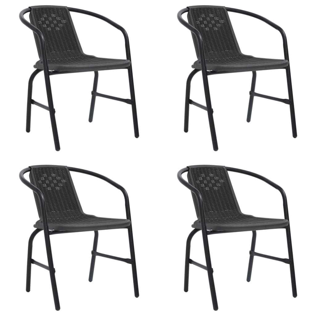 foto del prodotto vidaxl sedie da giardino 4 pz in rattan in plastica e acciaio 110 kg